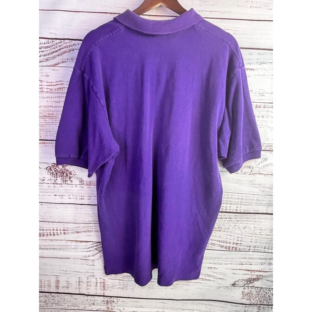 Vintage Polo Ralph Lauren Polo Shirt XL Purple 100% Cotton Preppy Ivy Pique